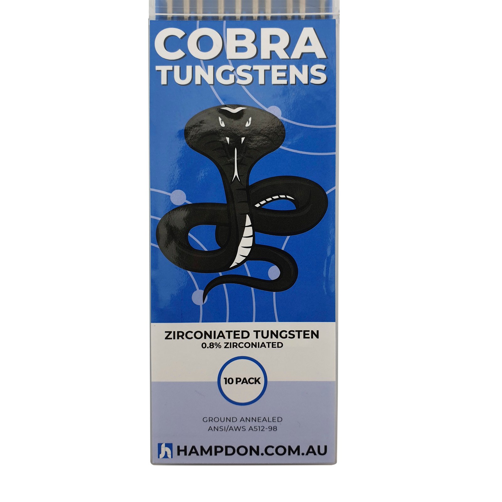 1.6mm Zirconiated TIG Tungsten Electrodes 10 Each - White Tip