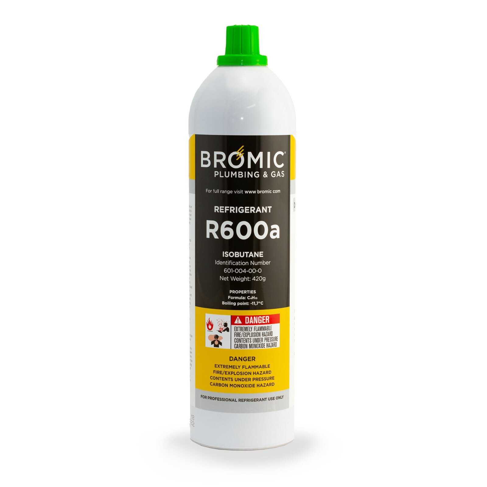 Bromic R600a Isobutane 420g Refrigerant Gas Cylinder 12x