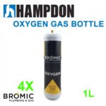 4 x Bromic 1 Litre Disposable Oxygen Gas Bottle - 12mm Thread 400300 - Made in Italy - Image 6