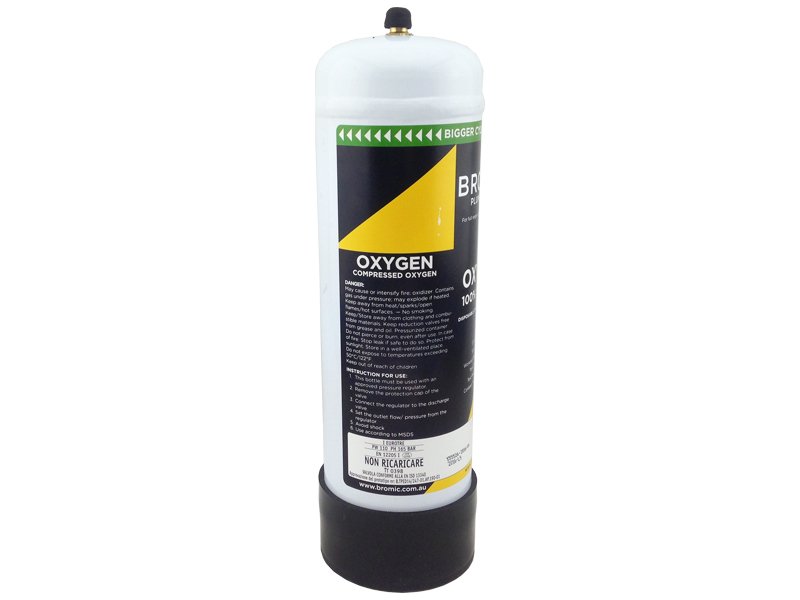 1811322-2bottle Bromic 2.2L Disposable Oxygen Gas Bottle 12mm Thread x2 - Image 1
