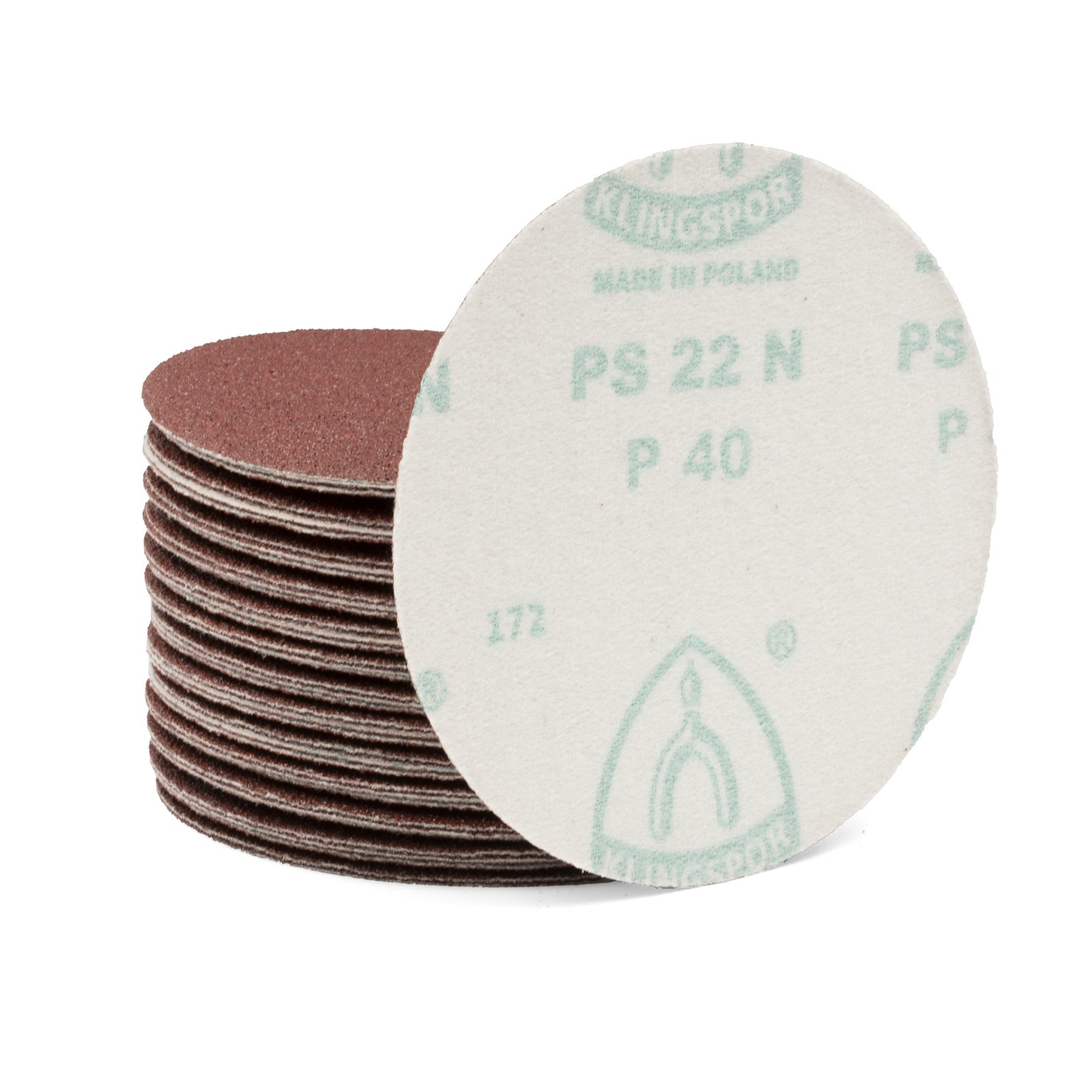 Klingspor 150mm Velcro Backing Sanding Disc Pad PS 22 K  6" 40 Grit - No Dust Holes - 50 Each