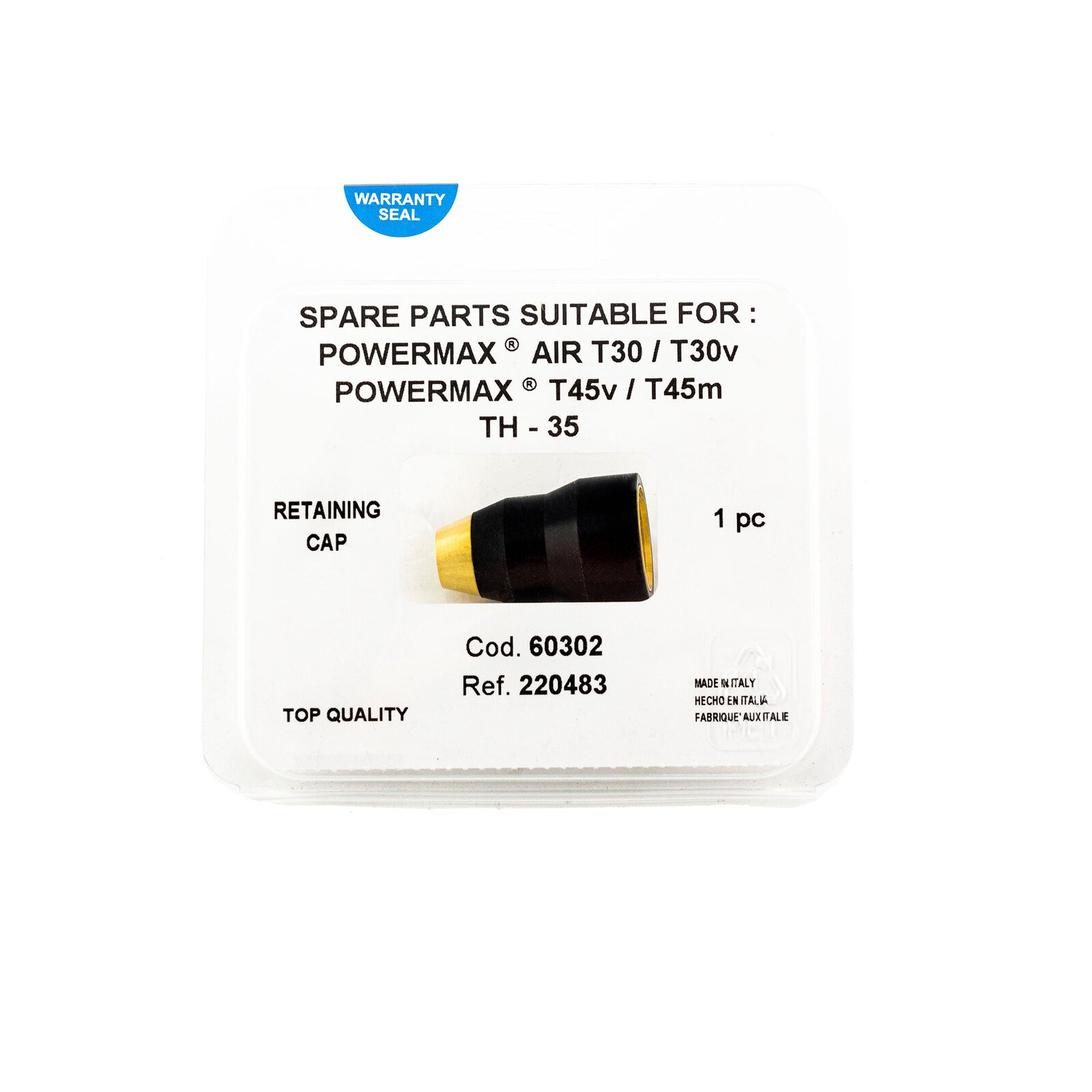 220483 Plasma Cutter Retaining Cap to Suit Hypertherm Powermax 30 - 1 Each - Image 1