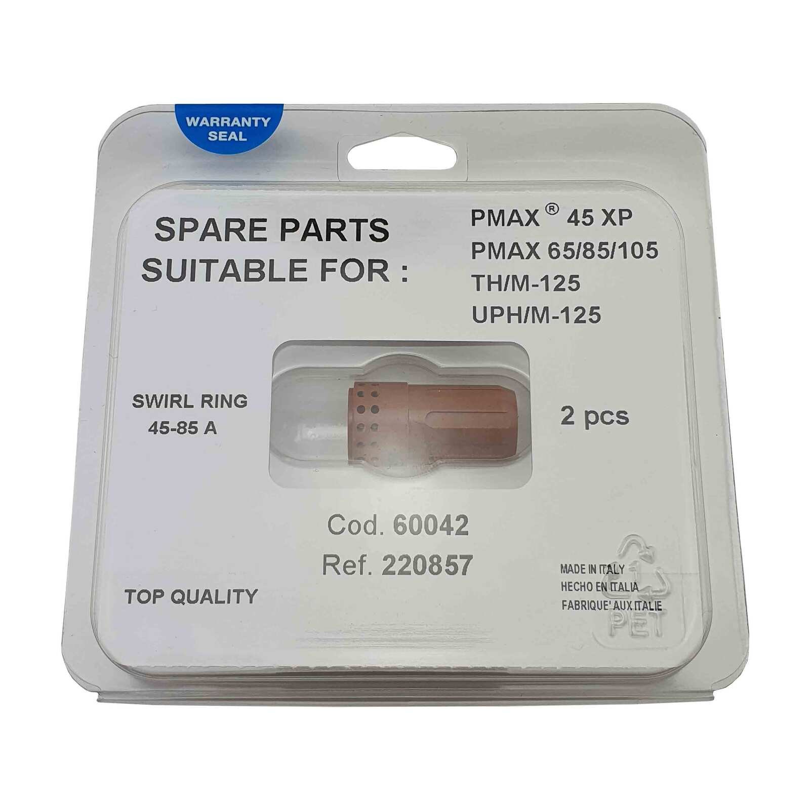 220857_2 Plasma Cutter Swirl Ring to Suit Hypertherm Powermax 45XP/65/85 - 2 Pack - Image 1