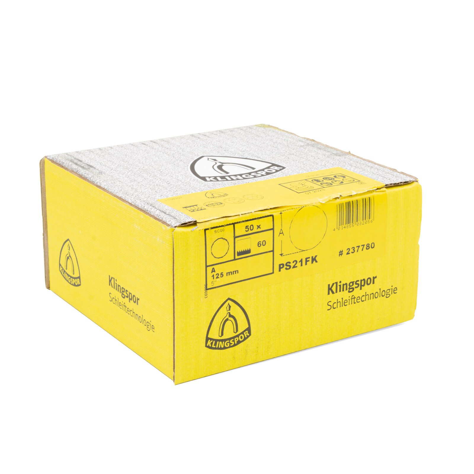 Klingspor 125mm Velcro Backing Sanding Disc Pad PS 21 FK 5" 60 Grit - No Dust Holes - 50 Each
