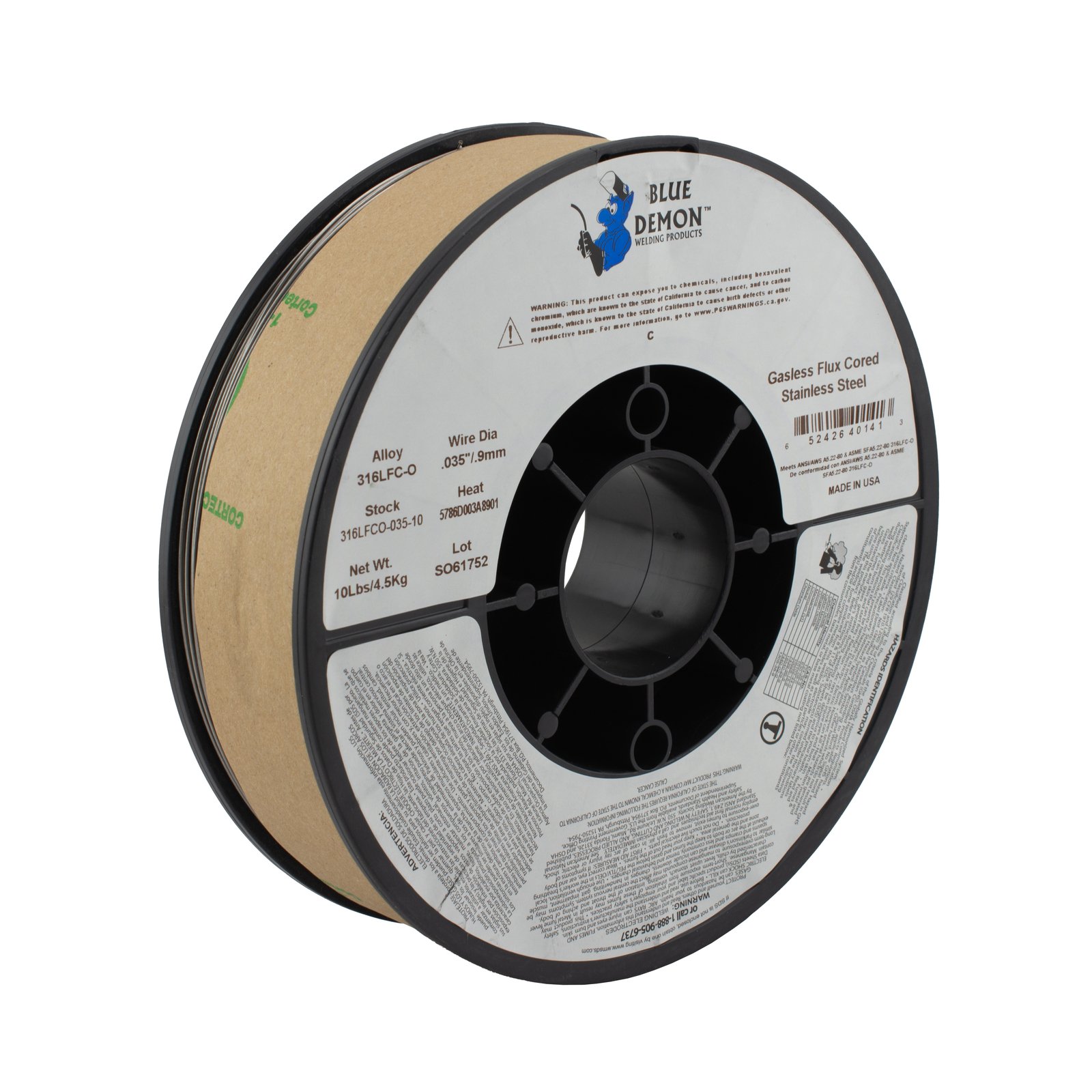4.5kg 0.9mm 316L Blue Demon Gasless MIG Welding Wire