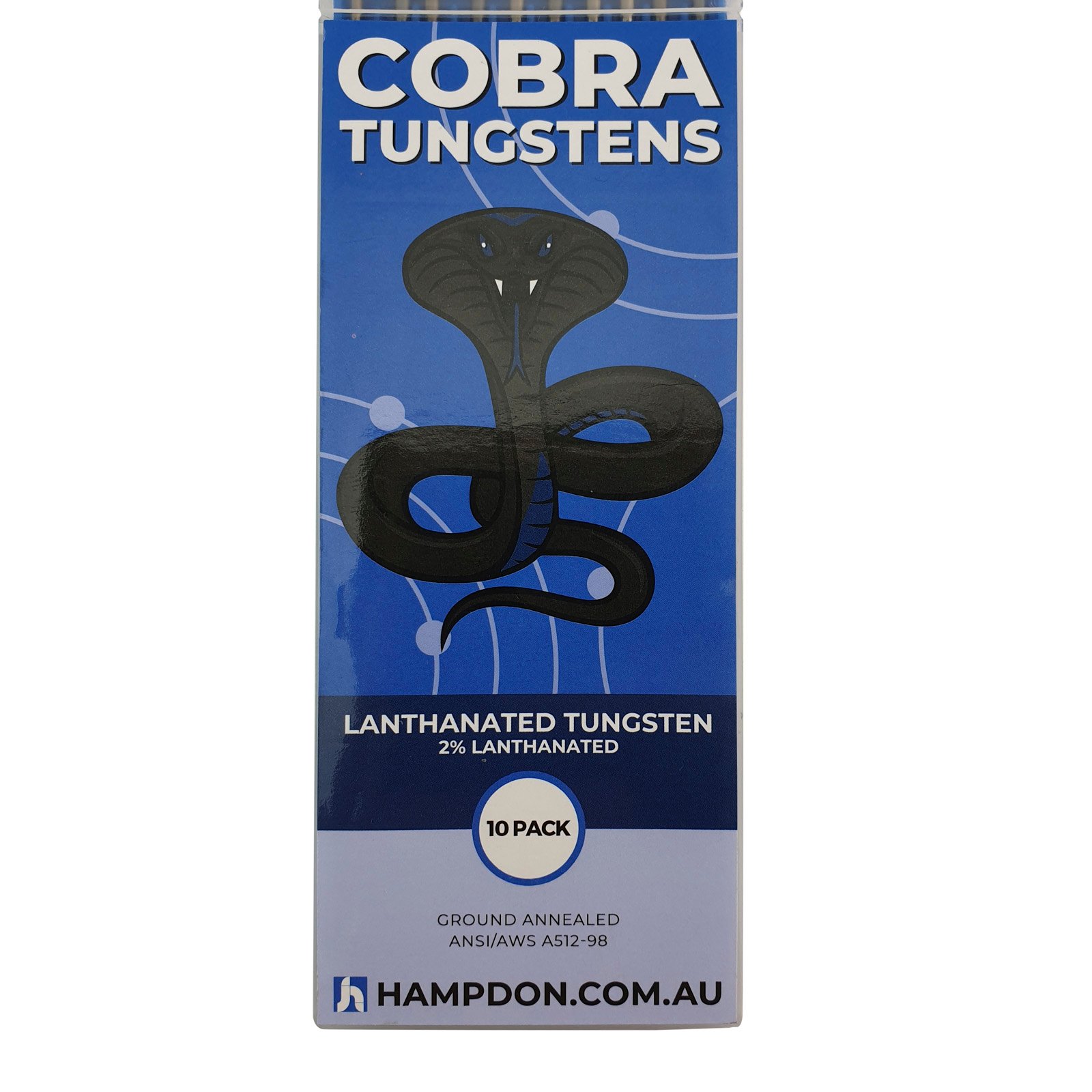 322L 3.2mm 2% Lanthanated TIG Tungsten Electrodes 10 Each - Blue Tip - Image 1