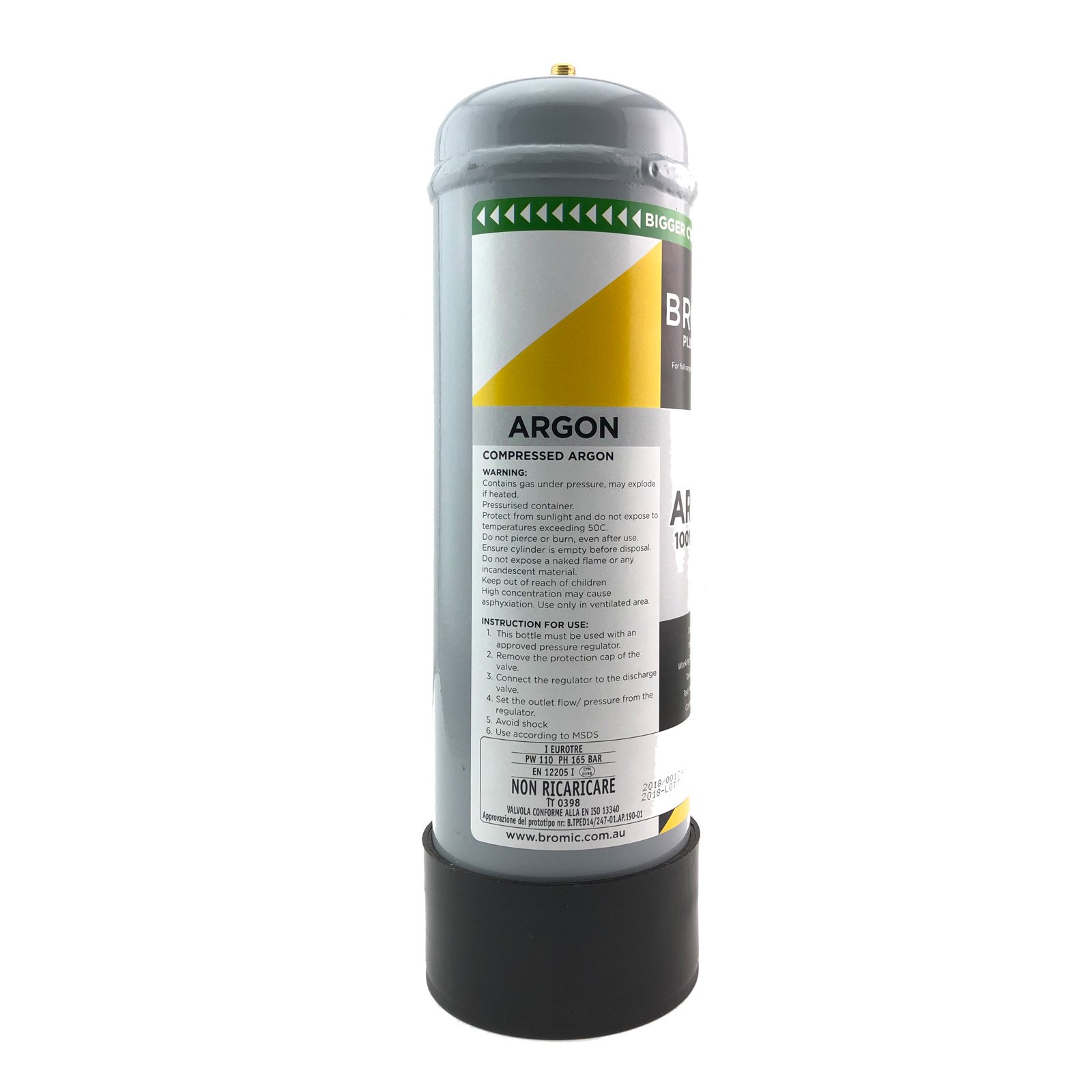 Disposable ARGON Gas Bottle 2.2 Litre - Combo Kit