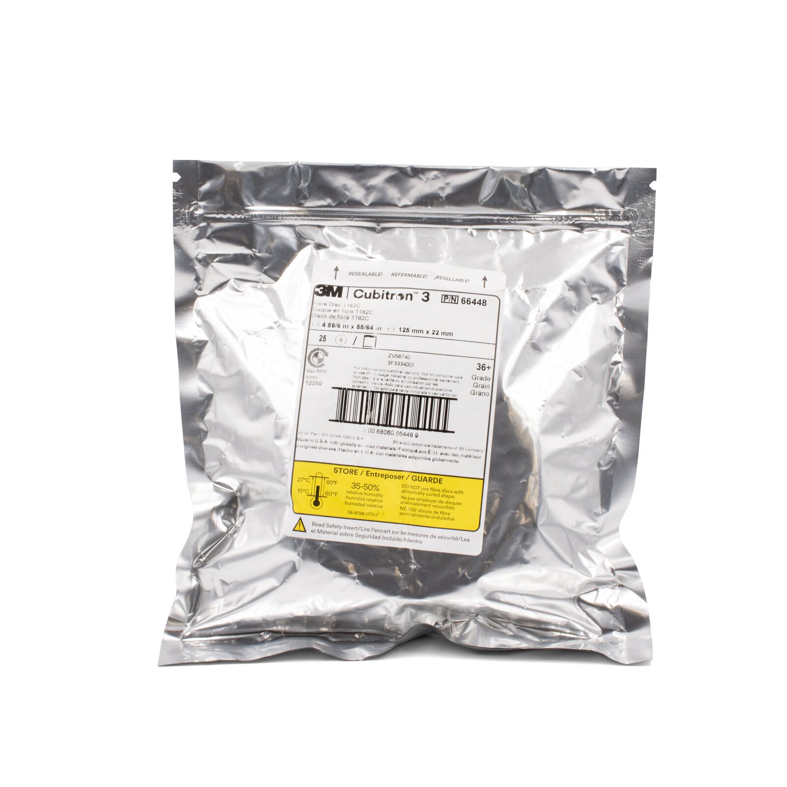 3M Cubitron 3 125mm / 5" 36 Fibre Disc 1182C 492EQ 66448 – 25 Pack