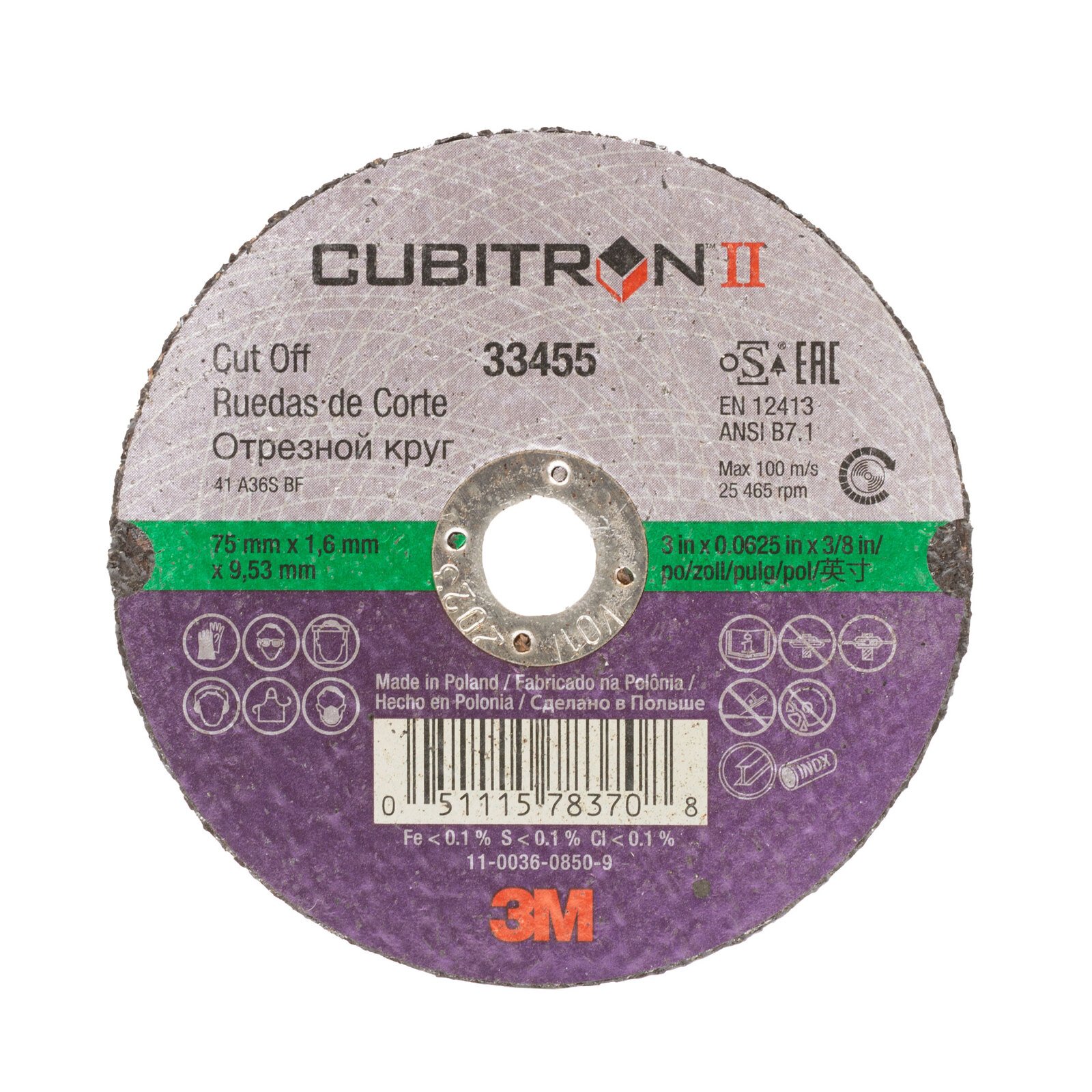 3M Cubitron 3 90032 75mm Cut-off Wheel 50pcs