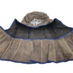 Charcoal Brown Split Cowhide Welder Hood Cotton Mesh Lining - Image 3