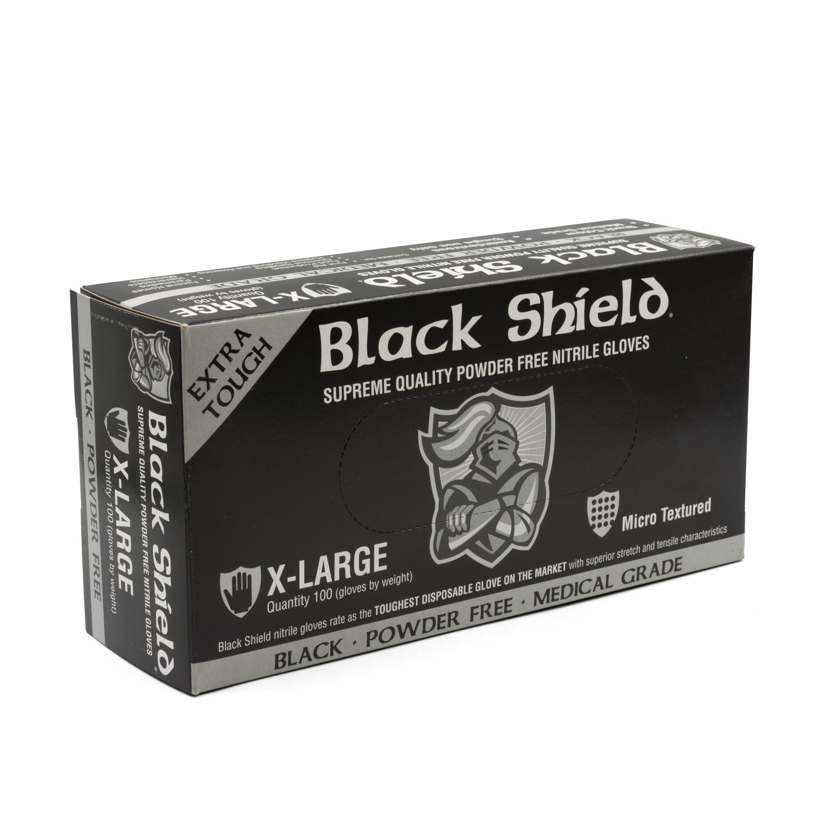 Black Shield Gloves Heavy Duty Nitrile Unpowdered - XL - Box of 100 Gloves