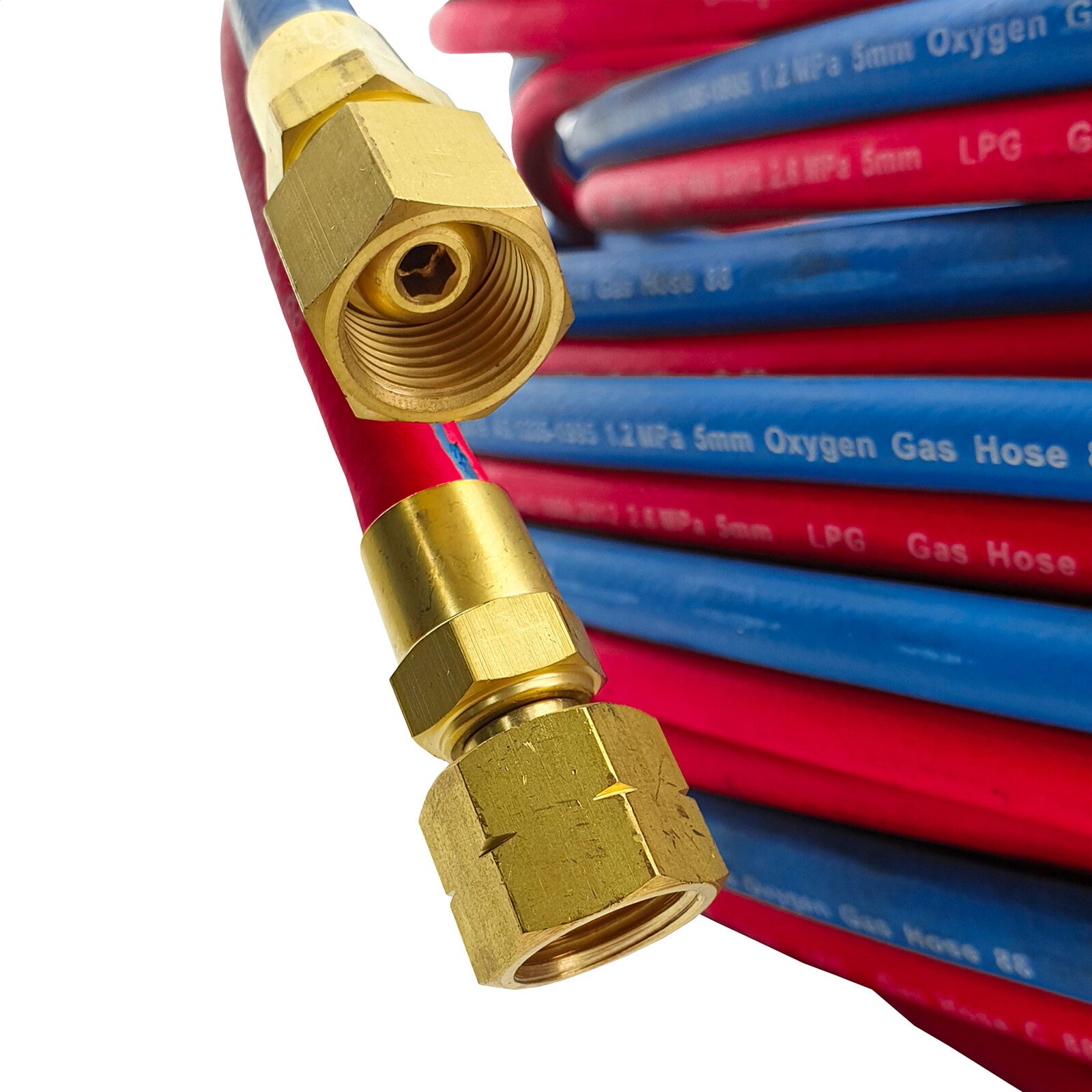 HA5005-OA-onepiece 50m Oxy Acetylene Twin Hose with fittings - One Piece - Image 1