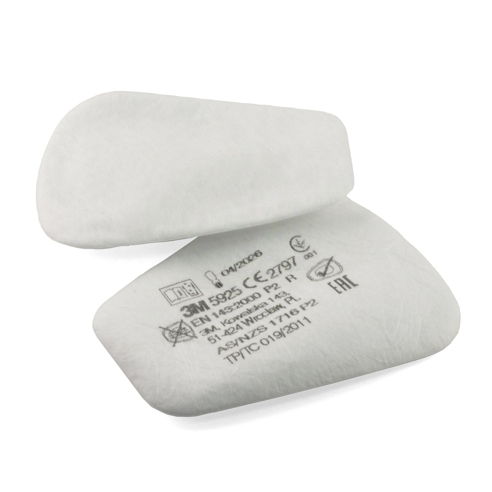 3M 5925 Particulate Filter P2 - 1 Pair - Replacement Filters for 6000/7500/7800 Mask