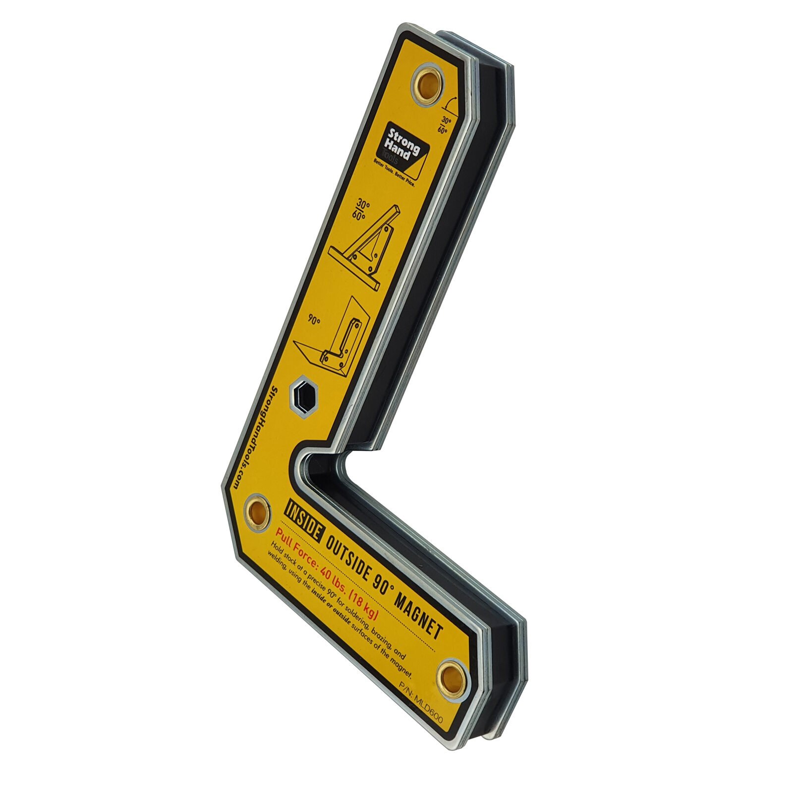 MLD600_2 2 x Strong Hand Fixed 90° Magnet 30° & 60° - 165mm x 110mm x 20mm - Image 1