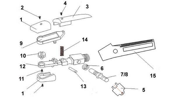 MWK4000 Gouging Torch Spare Part #1 - Clamp Insulator Top / Bottom