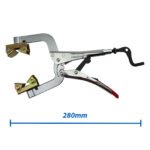 2 x 280mm Strong Hand Locking Pipe Pliers w/Adjustable Swivel V-Pads - Image 2