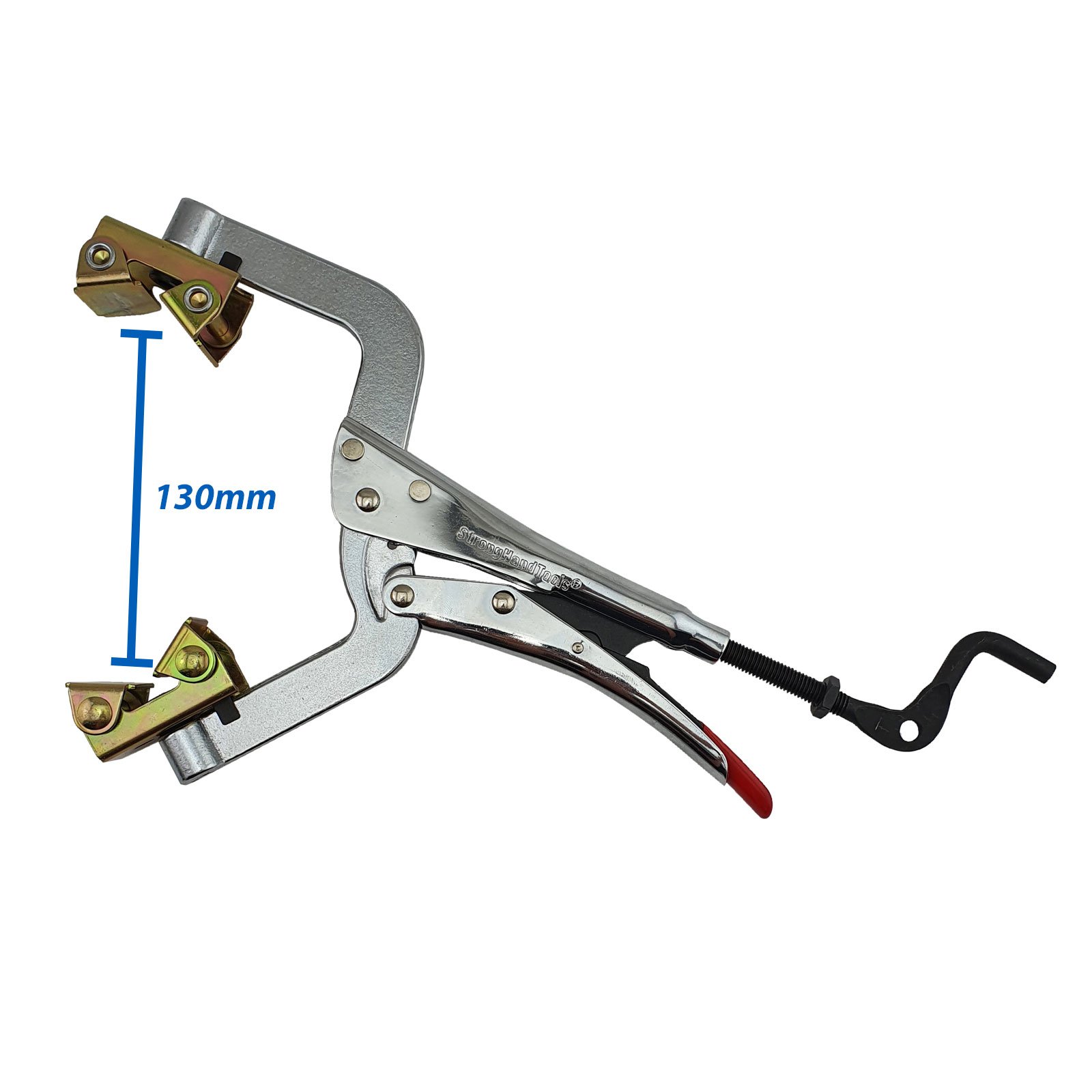 2 x Strong Hand Locking Pipe Pliers 280mm with Adjustable Swivel V-Pads