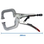5 Strong Hand 280mm Locking C-Clamp Pliers Swivel Pad - Image 3
