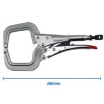 2x Strong Hand 280mm Round End Locking C-Clamp Pliers