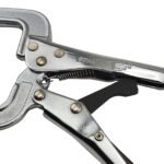 2 x Strong Hand Locking C-Clamp Pliers 165mm Long with Round Ends - Image 3