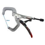 2 x Strong Hand Locking C-Clamp Pliers 165mm Long with Round Ends - Image 4