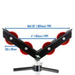 300mm (12") Large V-Head Steel Rollers for Pipe Stand 8,580 lbs (3,900kg) Load Rating - Image 6