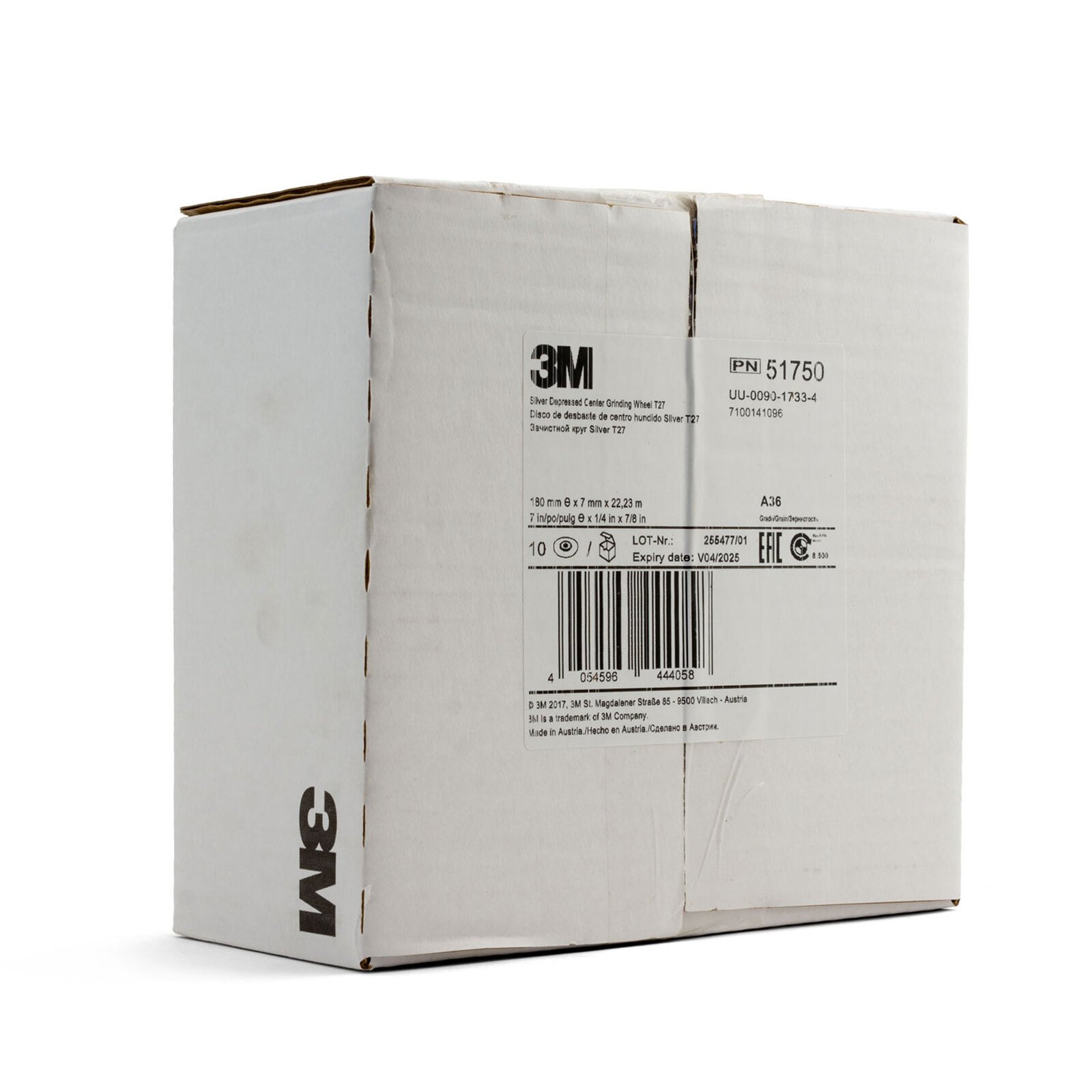 3M (51750) 7" 180mm x 7mm x 22.23mm Silver Rigid Grinding Disc - 100 Each