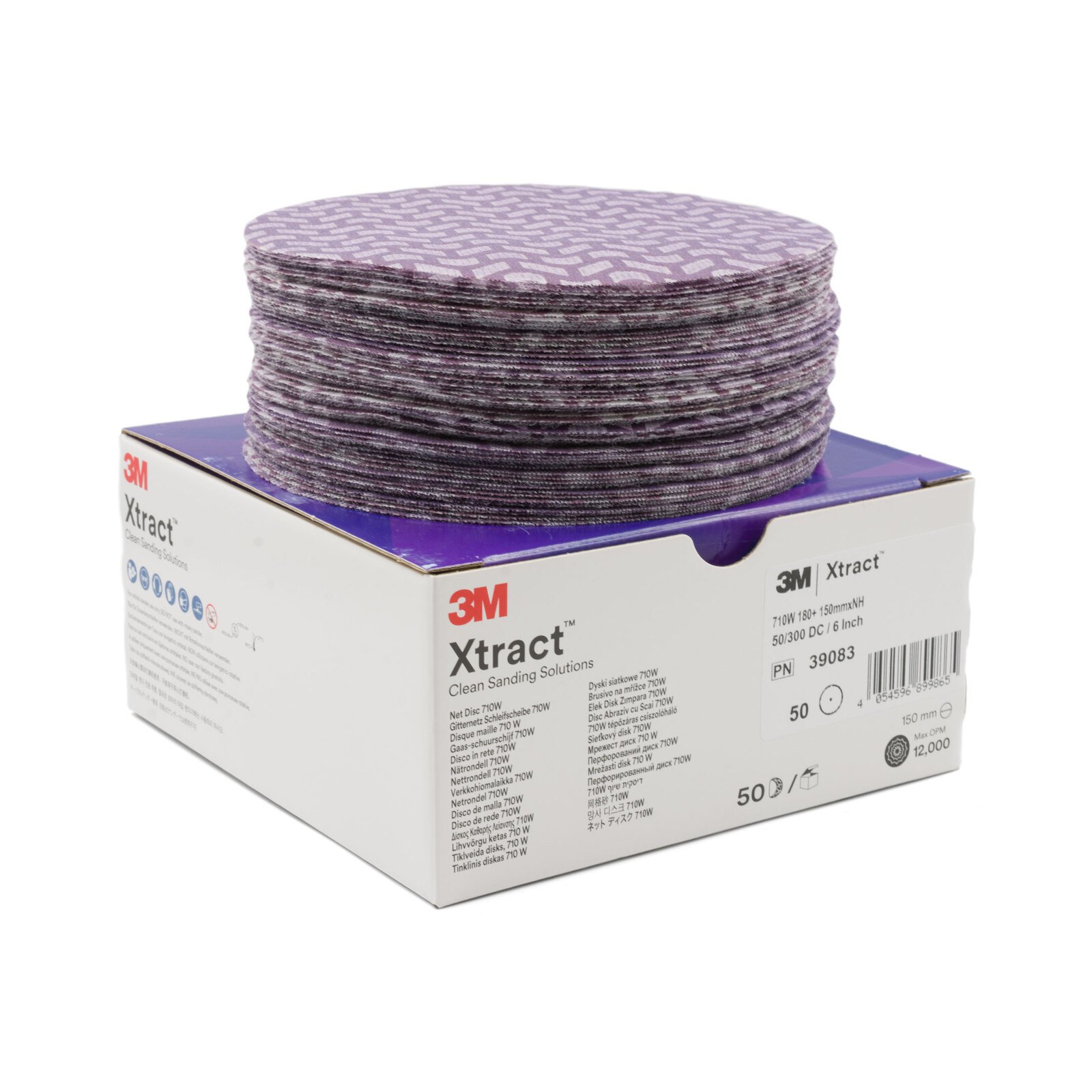 3M Xtract Cubitron 710W 180 Grit 150mm Sanding Disc Pad 6" - 39083 - 50 Each