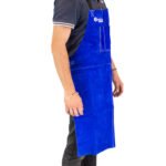 Weldclass WC-01753 Blue Leather Welding Apron 900x600mm - Image 2