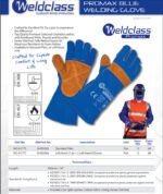 2x Promax Blue Mig Welding Gloves - 40cm Long - Image 2