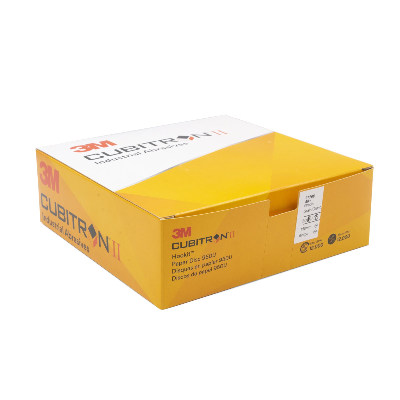 3M Cubitron 2 II 950U 80 Grit 150mm Sanding Disc Pad 6" - 200 Each