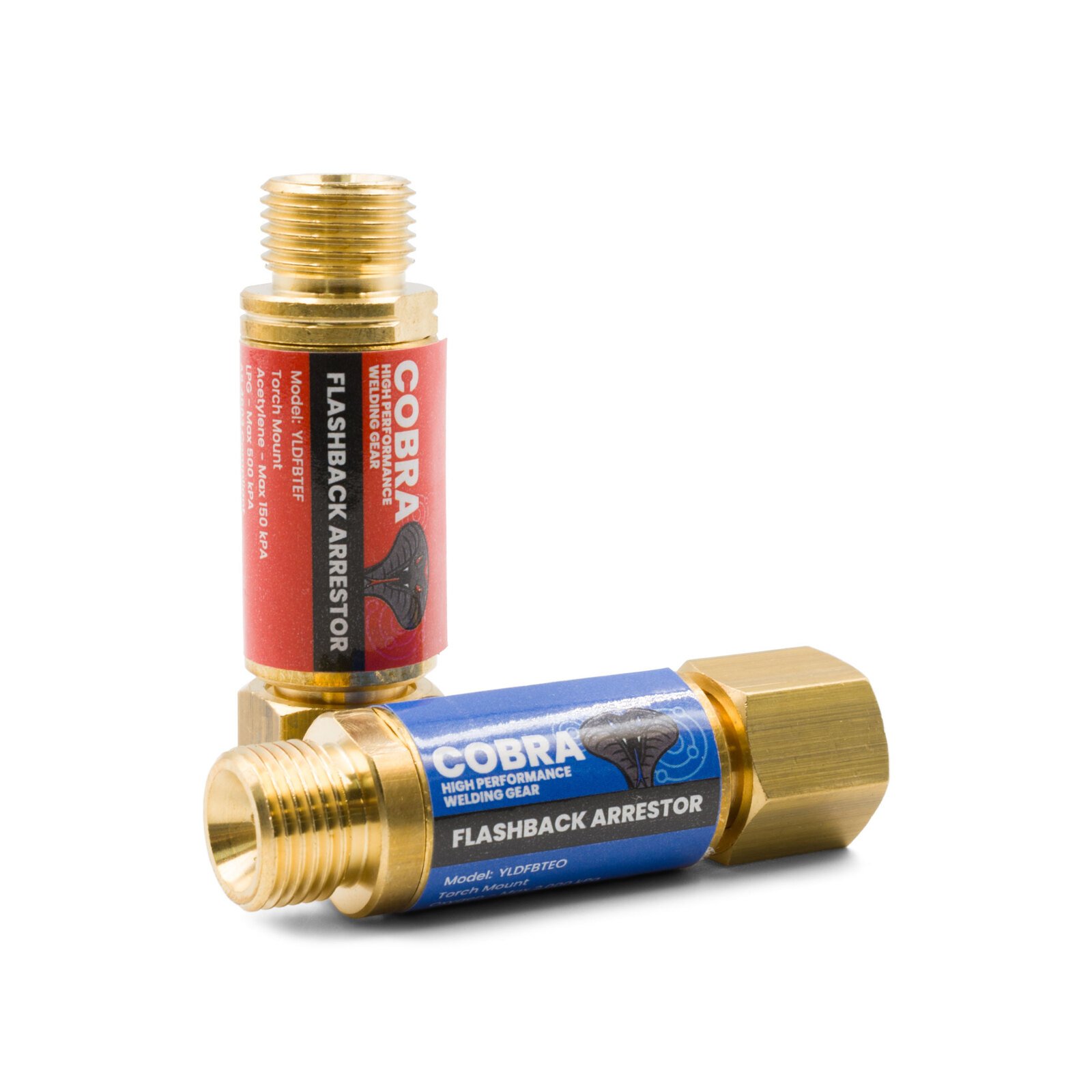 YLDFBATFTO COBRA Oxygen & Fuel Gas Flashback Arrestors - Torch End Twin Pack - Image 1