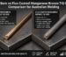 Side-by-side comparison of bare and flux-coated manganese bronze TIG brazing rods resting on a steel workpiece