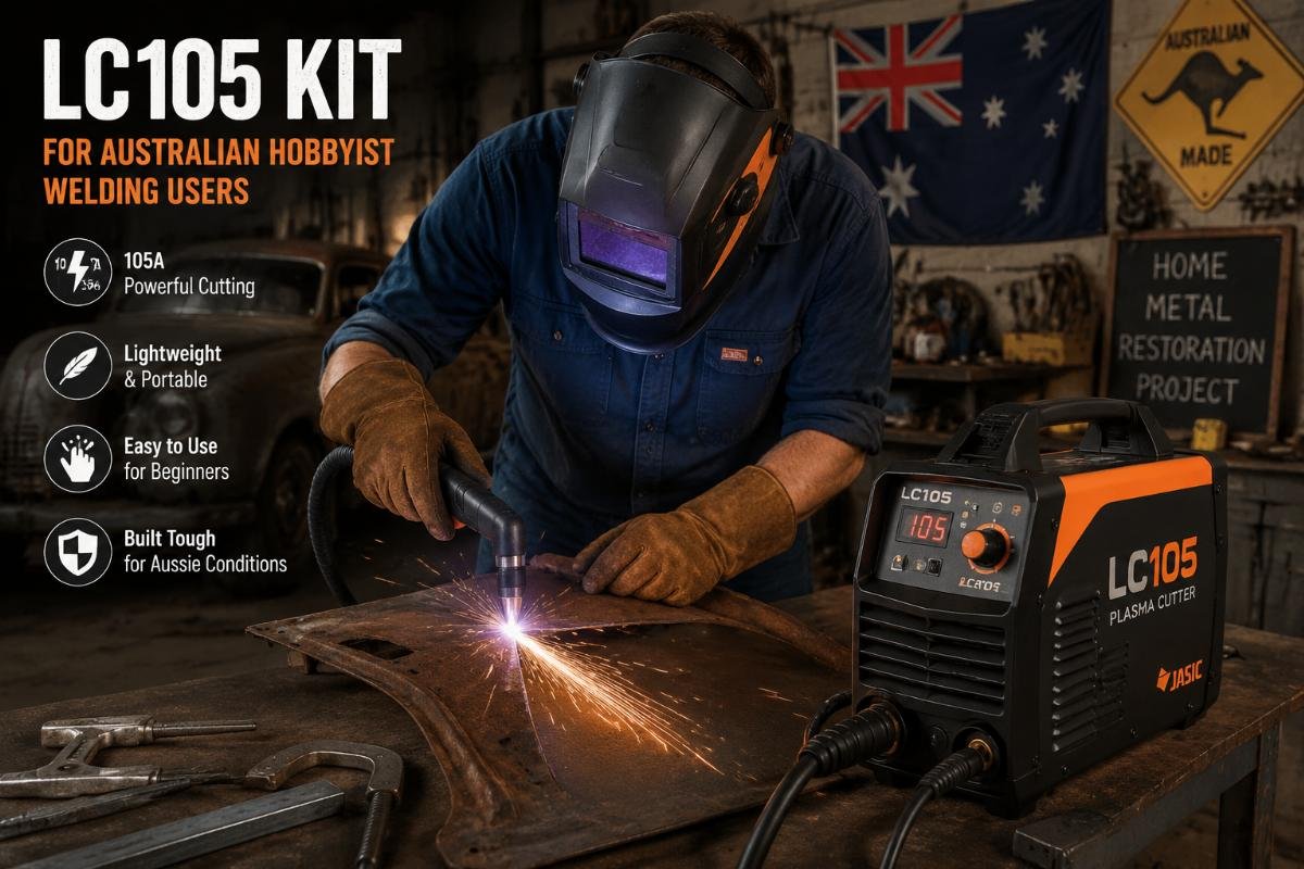 LC105 kit for Australian hobbyist welding users Hobbyist welder working on a home metal restoration project with a plasma cutter